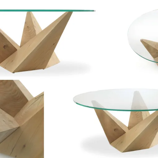 Tavolo in legno e cristallo