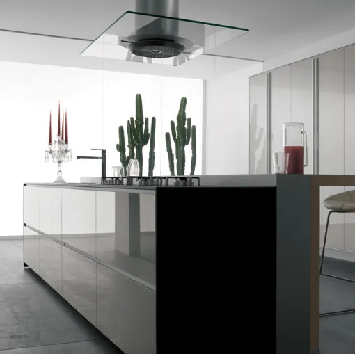 cucina artematica valcucine in vetro bianco nuvola