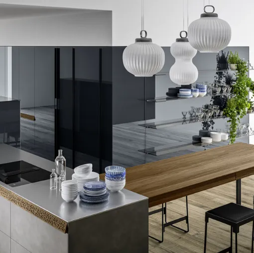 cucina genius loci valcucine con schienale attrezzato