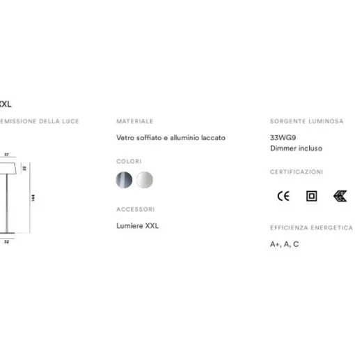 Scheda Tecnica Lampada Lumiere XXL Foscarini da terra